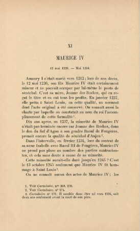 XI. Maurice IV 12 mai 1226. - 1250.