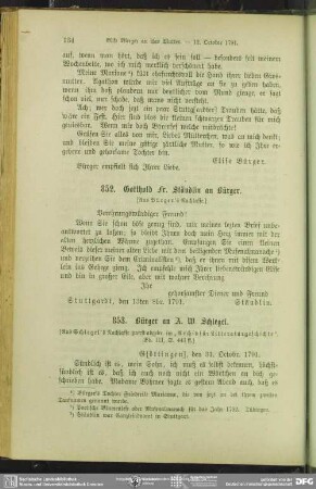 Gottfried August Bürger an August Wilhelm von Schlegel, Göttingen, 31.10.1791