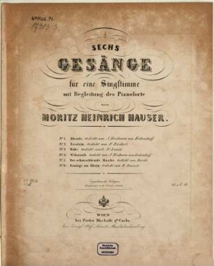 Sechs Gesänge für eine Singstimme mit Begleitung des Pianoforte : 7. Werk, 3. Bitte