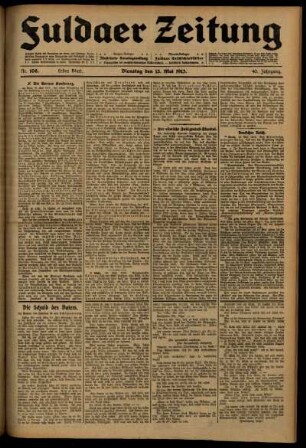 Erste Ausgabe vom Dienstag, den 13. Mai 1913.