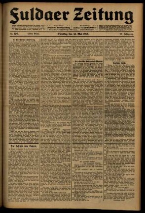Erste Ausgabe vom Dienstag, den 13. Mai 1913.