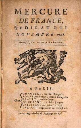Mercure de France. 1765, 11