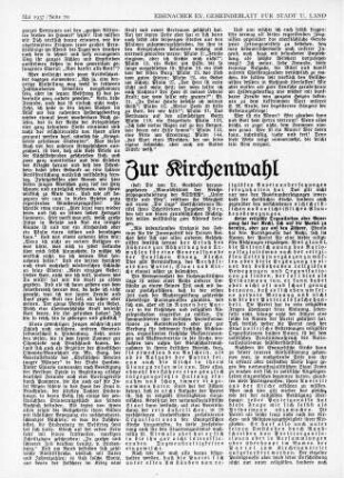 Zur Kirchenwahl