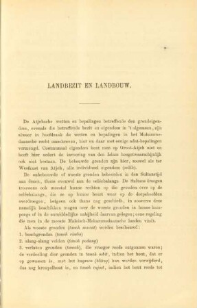 Landbezit en landbouw