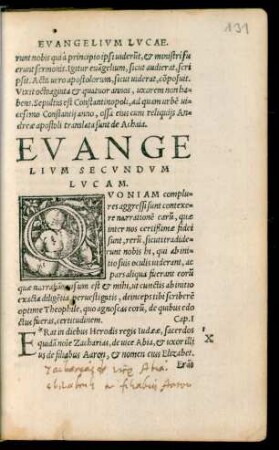 Evangelium Secundum Lucam.