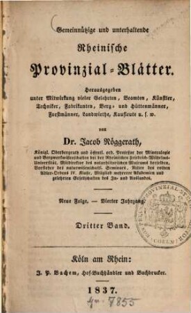 Gemeinnützige und unterhaltende rheinische Provinzial-Blätter, 4. 1837, Nr. 3