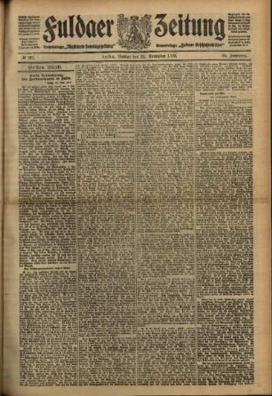 Erste Ausgabe vom Montag, den 22. November 1909.