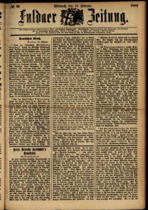 Ausgabe vom Mittwoch, den 13. Februar 1889.