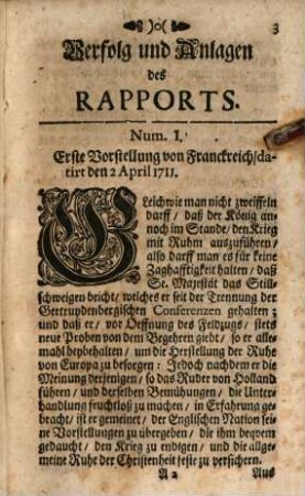 Verfolg und Anlagen des Rapports von der geheimen Commission