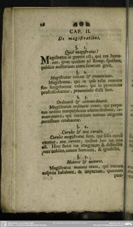 Cap. II. De magistratibus