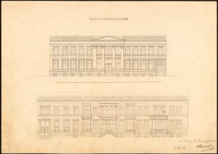 Wohnhaus Wilhelmstraße 70 (Villa Strousberg), Berlin: Straßen- und Gartenansicht