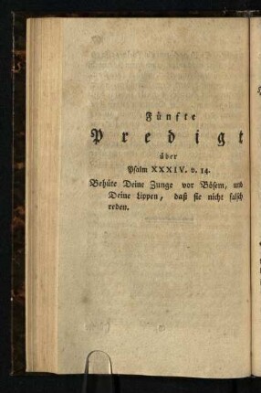 Fuenfte Predigt über Psalm XXXIV. v. 14