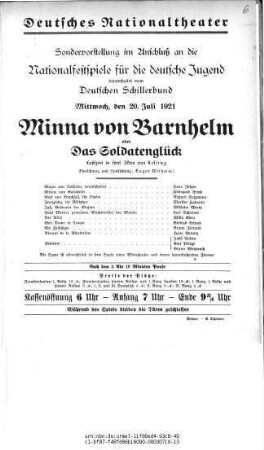Minna von Barnhelm oder Das Soldatenglück