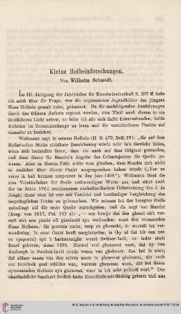 4: Kleine Holbeinforschungen