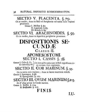 Dispositionis Secundae. Classis II.