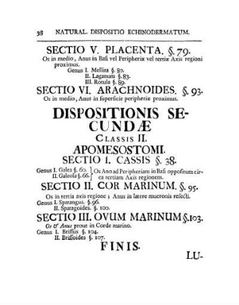 Dispositionis Secundae. Classis II.