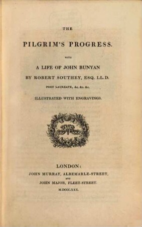 The Pilgrim's progress : With a Life of John Bunyan by Robert Southey ; Illustr. with engravings