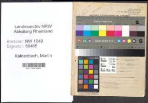 Entnazifizierung Martin Kaldenbach , geb. 27.11.1895 (Techn. Angestellter)