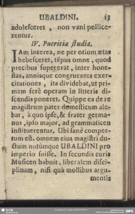 IV. Pueritiae studia