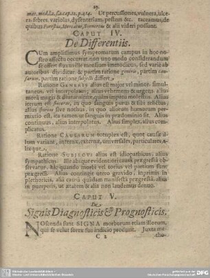 Caput V. De Signis Diagnosticis et Prognosticis.