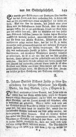 Zusätze zu seiner Untersuchung des thätigen Gehorsams Jesu Christi.