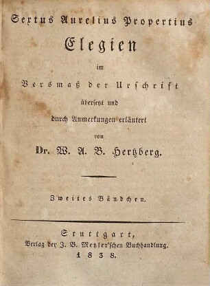 Sextus Aurelius Propertius Elegien, 2