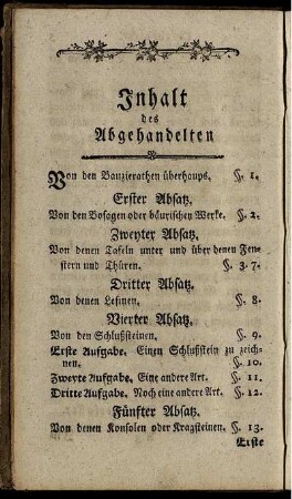 Inhalt des Abgehandelten.