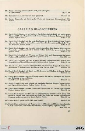 Glas und Glasscheiben (Nr. 335-403)