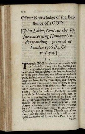 Of our Knowledge of the Existence of a GOD