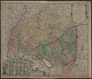 Circulus Suevicus : in quo sunt Ducatus Wirtenbergensis, Marchionatus Badensis, & Burgoviensis, Comitatus Otting, Rechberg, Konigsek, Hohenzolern, & Furstenberg, Baronatus Limpurg, Waldburg & Iustingen, Status Domus Fuggerorum, Episcopatus Augustae, & Constanciae Abbatia Kemptensis, et Territorium Ulmense