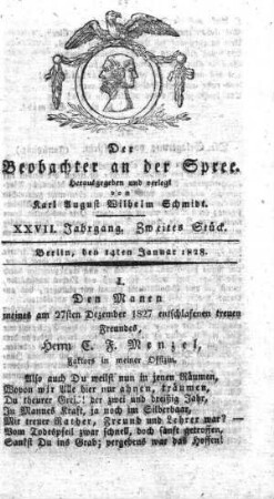 2. Stueck, 14. Januar 1828