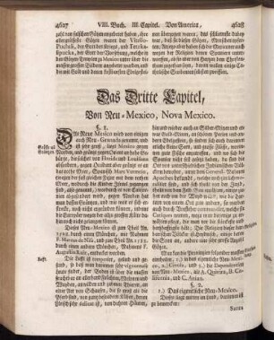 Das Dritte Capitel, Von Neu-Mexico, Nova Mexico.