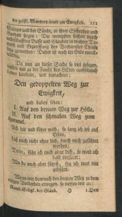 Den gedoppelten Weg zur Ewigkeit, ...