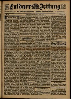 Erste Ausgabe vom Samstag, den 07. März 1903.