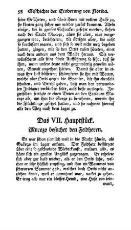 Das VII. Hauptstück - Mucozo besuchet den Feldherrn.