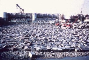 Bau der Schiffsschleusenanlage Eidersperrwerk
