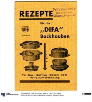 Rezepte für die ´DIFA´ Backhaube.