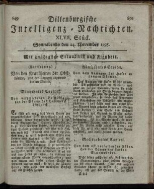 XLVII. Stück. Sonnabends den 24. November 1798.