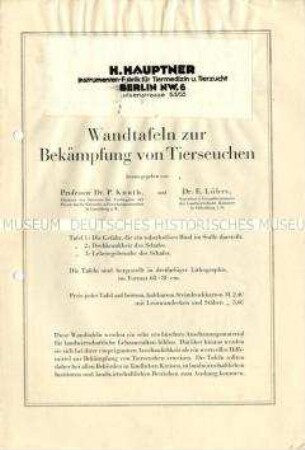 Wandtafeln zur Bekämpfung von Tierseuchen