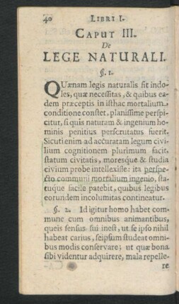 Caput III. De Lege Naturali.