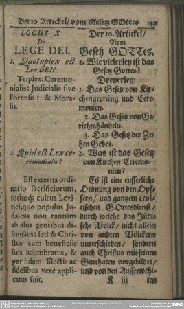 Locus X. De Lege Dei