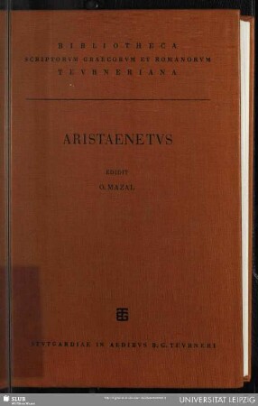 Aristaeneti Epistvlarvm libri II