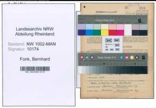 Entnazifizierung Bernhard Fonk , geb. 09.12.1887 (Verw.Angest.)