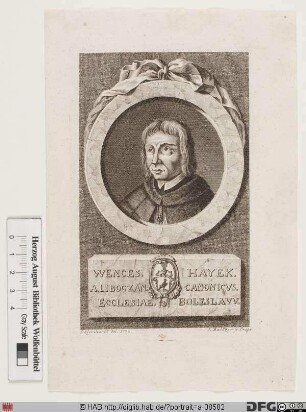 Bildnis Wenzel Hagecius (Hagek) von Libotschan, (tschech. Václav Hájek z Libo čan)