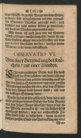 Observatio VI. - X.