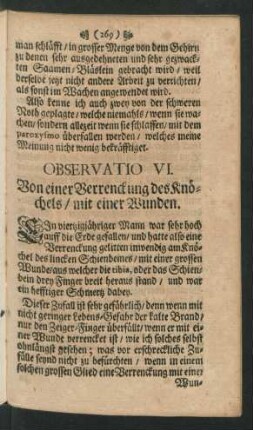 Observatio VI. - X.