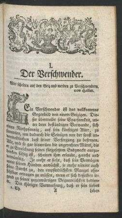 I. Der Verschwender