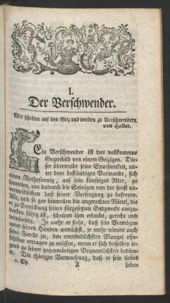 I. Der Verschwender