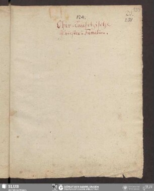 23. Ober-Lausitzische Priester-Familien