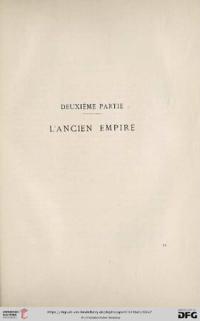 Deuxième partie: L'Ancien Empire